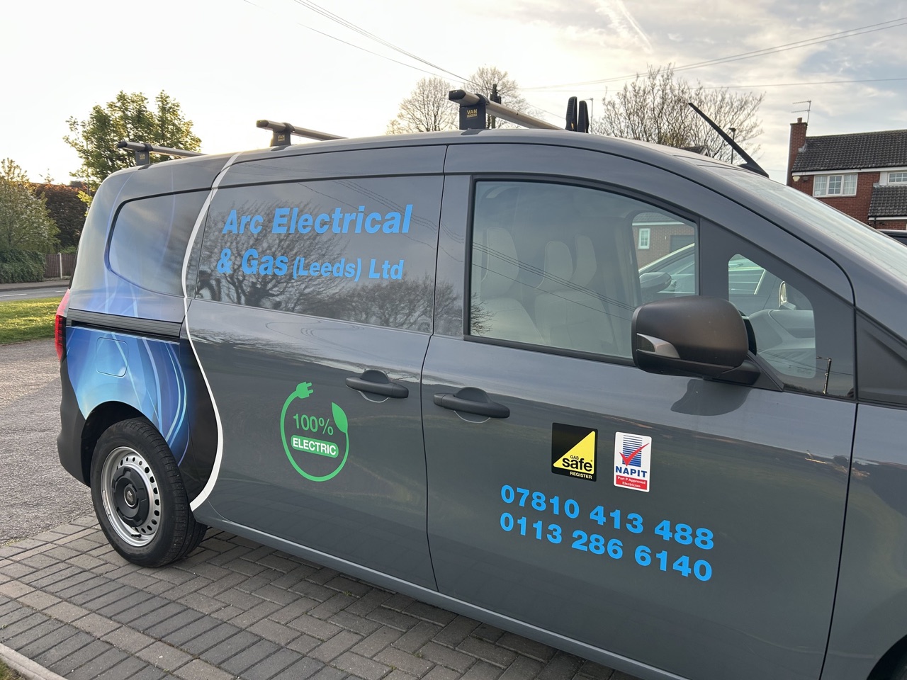 ARC Electrical & Gas company van — 100% electric, Gas Safe & NAPIT registered
